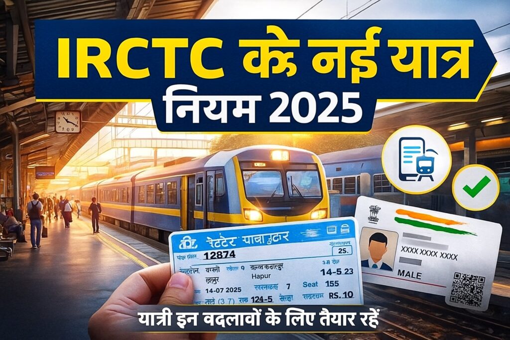 “IRCTC के नए यात्रा नियम 2025 – रेलवे स्टेशन और टिकट की फोटो”