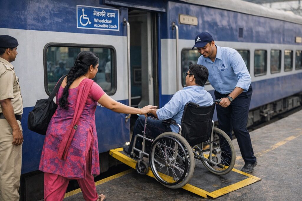 IRCTC दिव्यांग यात्रियों के लिए व्हीलचेयर और स्टेशन सहायता सेवा