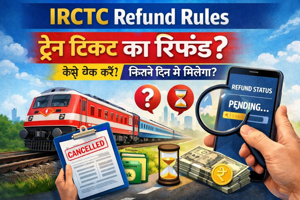 IRCTC refund rules train ticket refund status check process