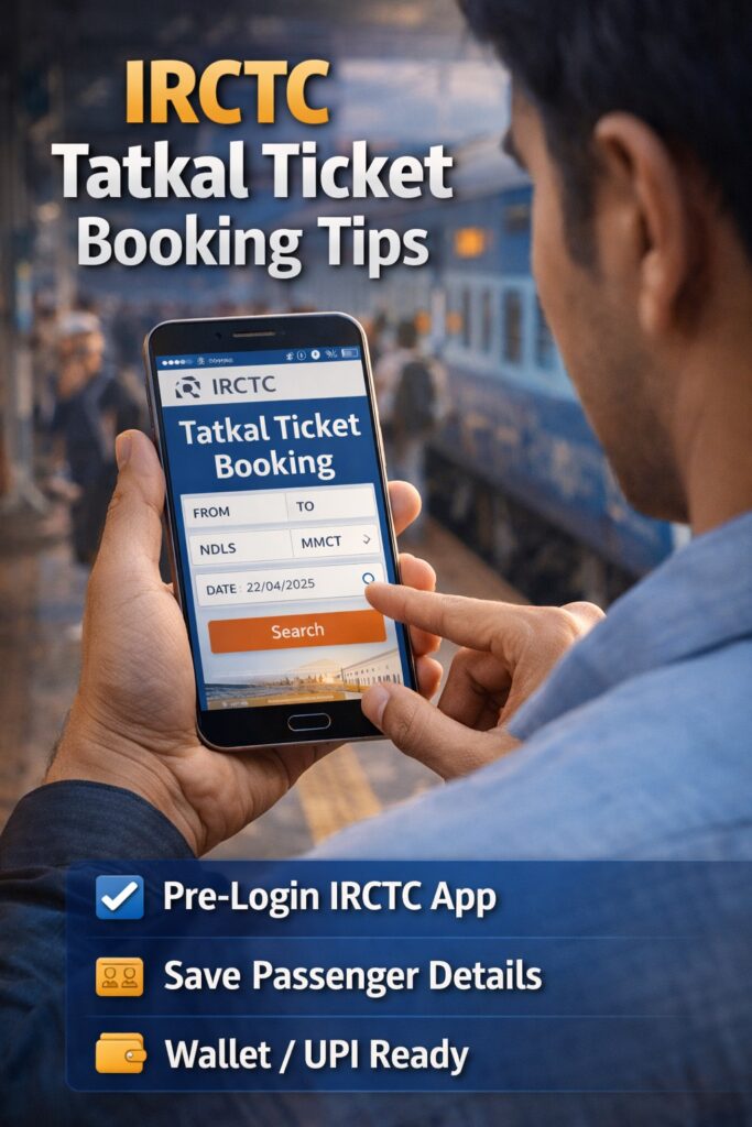irctc tatkal ticket booking tips