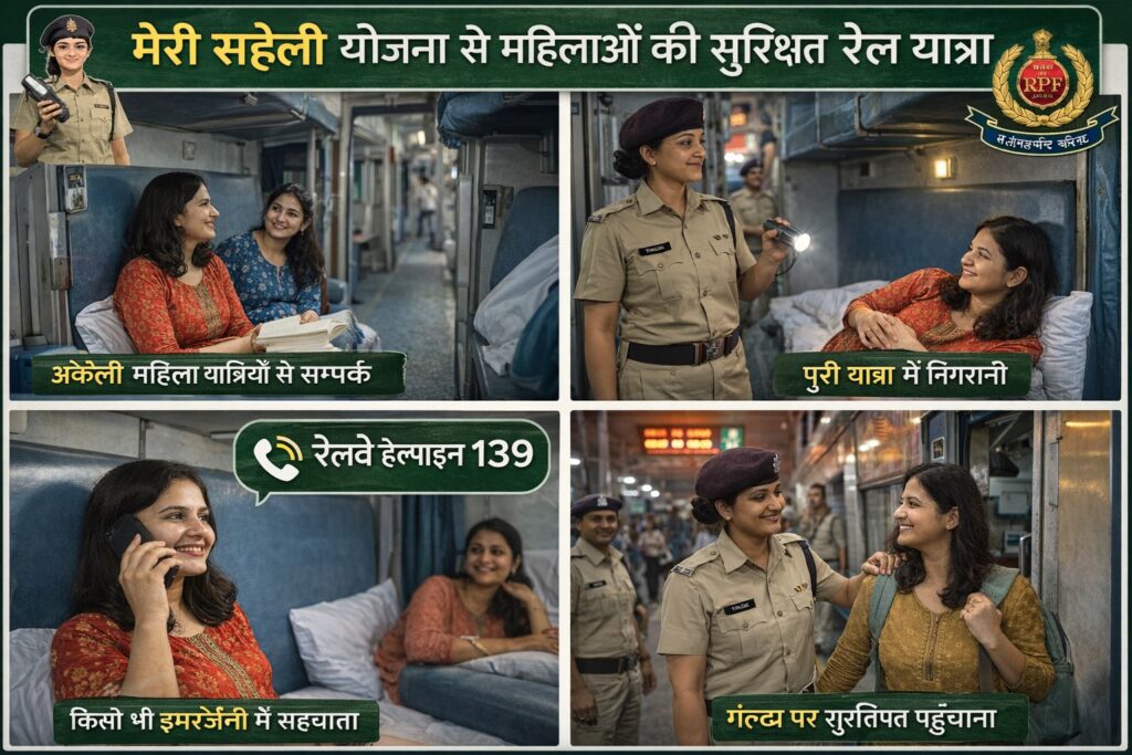 मेरी सहेली योजना के तहत महिला यात्रियों की रेलवे सुरक्षा

