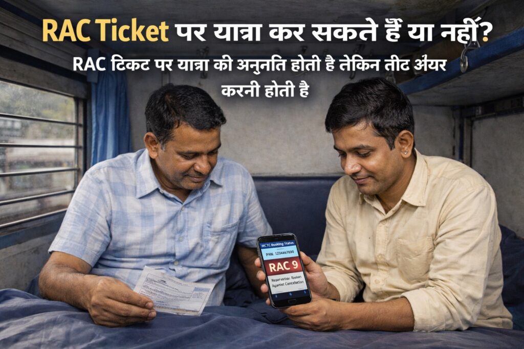 rac ticket par yatra ke niyam