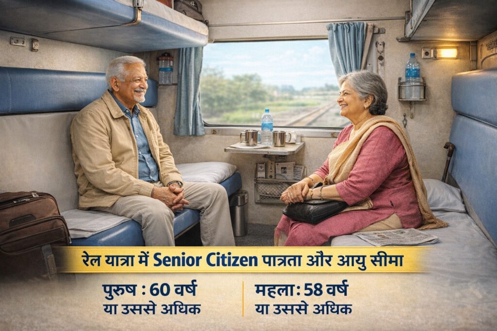Senior citizens eligibility for train concession in Indian Railways