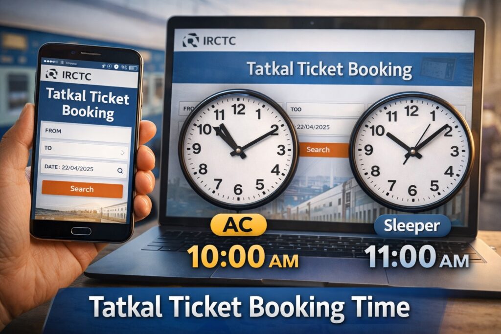 tatkal ticket booking time ac sleeper irctc