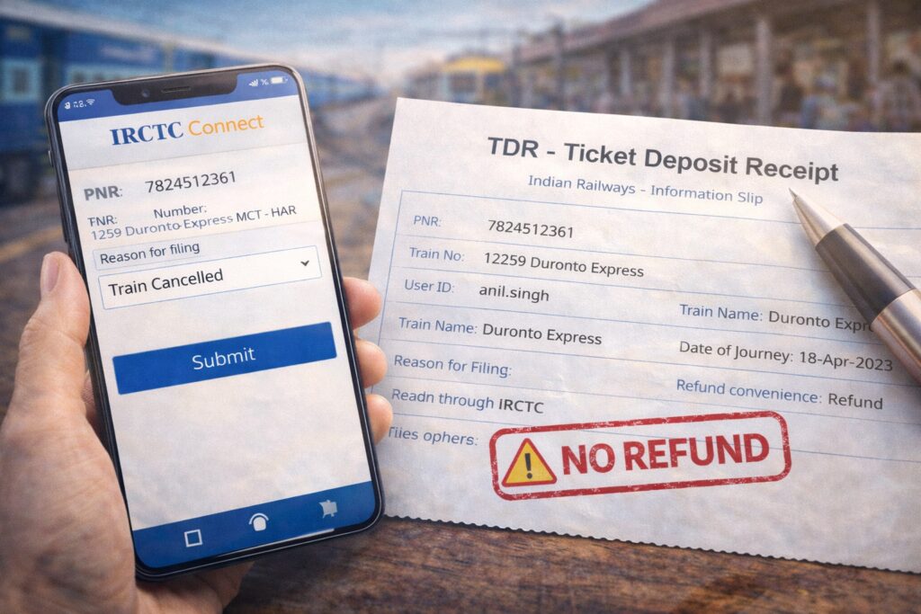 tdr form railway ticket refund process after chart preparation