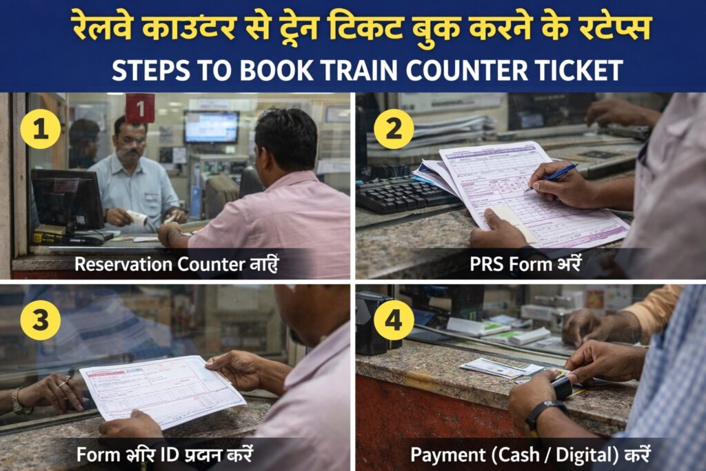 रेलवे काउंटर टिकट बुकिंग प्रक्रिया