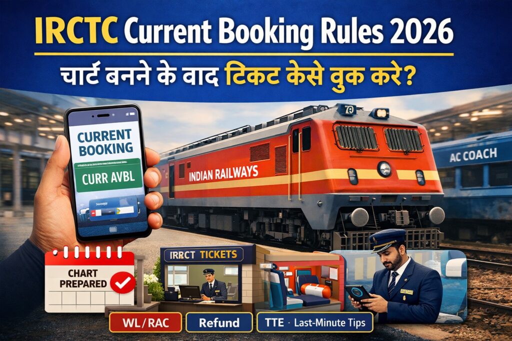 IRCTC current booking rules 2026 chart ke baad ticket kaise book kare