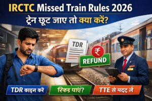 IRCTC Missed Train Rules 2026 – ट्रेन छूट जाए तो क्या करें