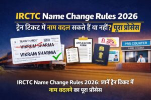 IRCTC Name Change Rules 2026 – ट्रेन टिकट में नाम बदलने का नियम