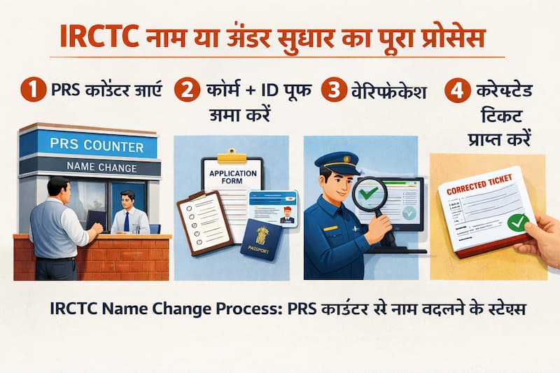 IRCTC ticket name change process step by step 2026
