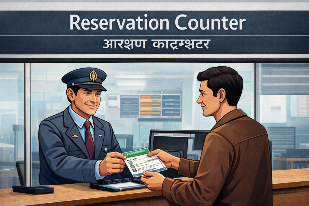 IRCTC ticket transfer application process at railway reservation counter

