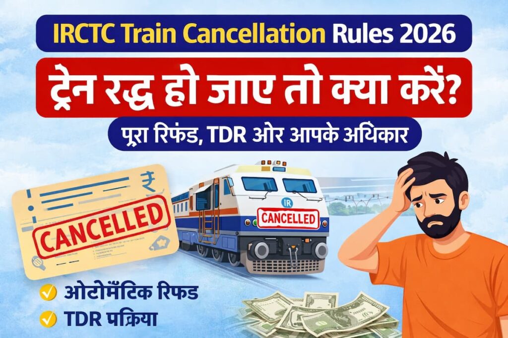 IRCTC Train Cancellation Rules 2026 – Cancelled Train Refund Process