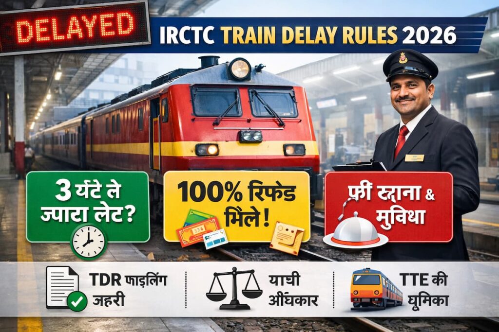 IRCTC Train Delay Rules 2026: ट्रेन लेट होने पर रिफंड, फ्री खाना और यात्री अधिकार