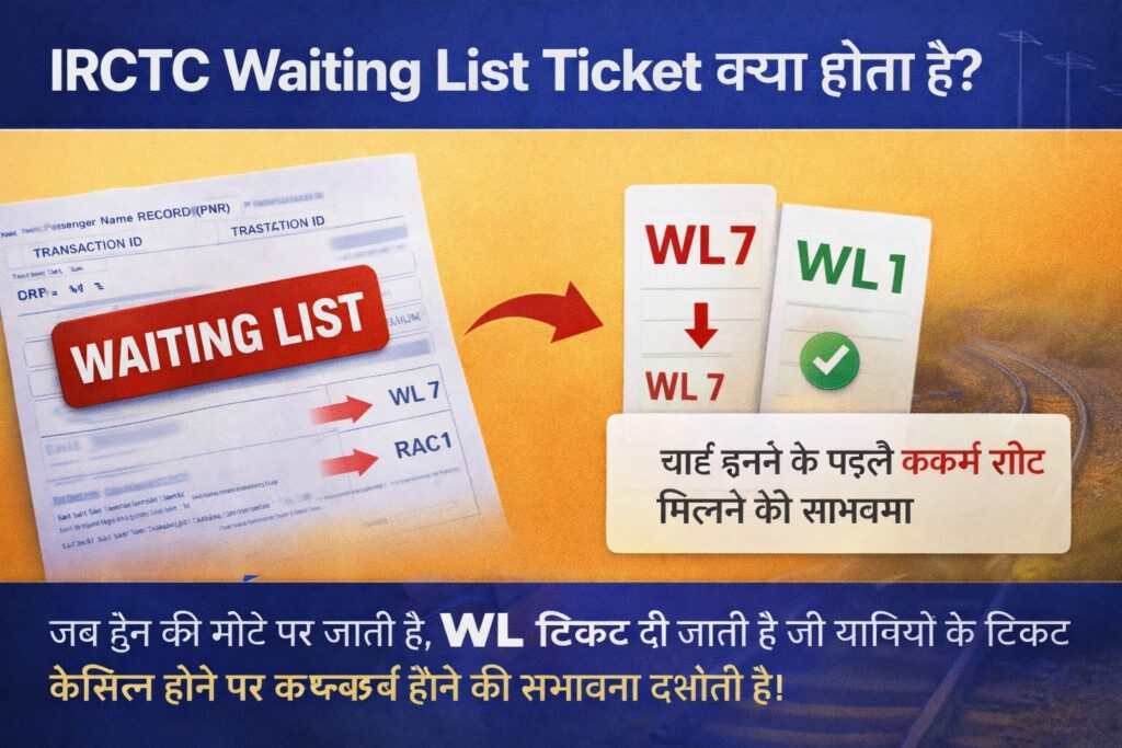 IRCTC Waiting List Ticket kya hota hai aur WL status ka matlab