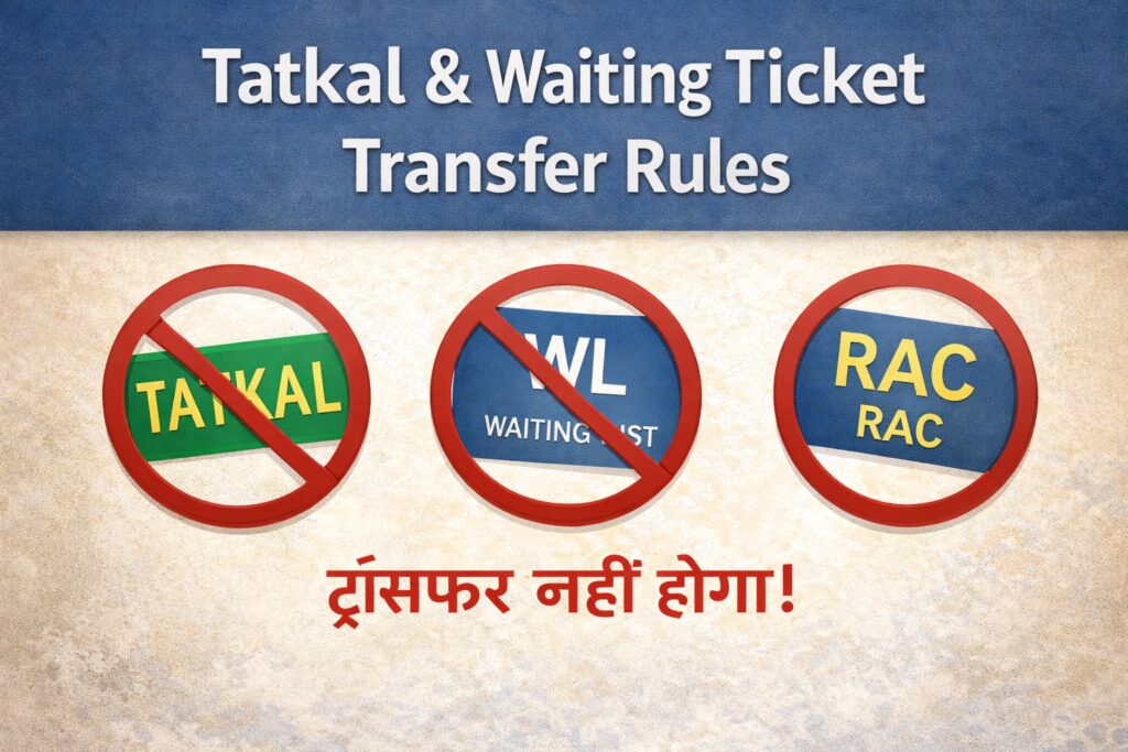 tatkal waiting list ticket transfer rules IRCTC

