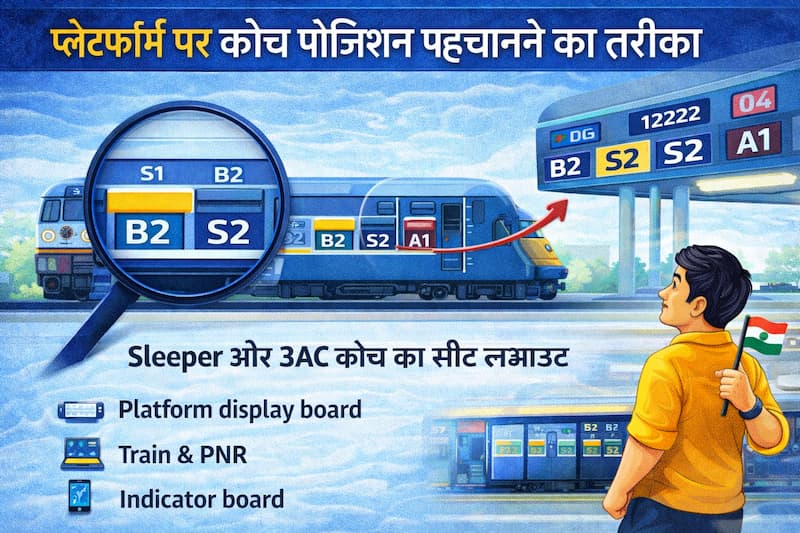train coach position platform indicator IRCTC guide