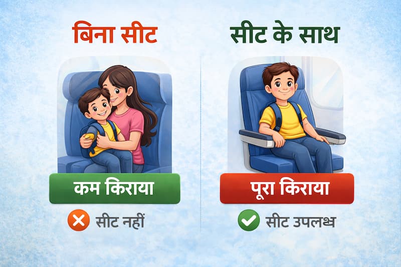 IRCTC child ticket with seat vs without seat rules