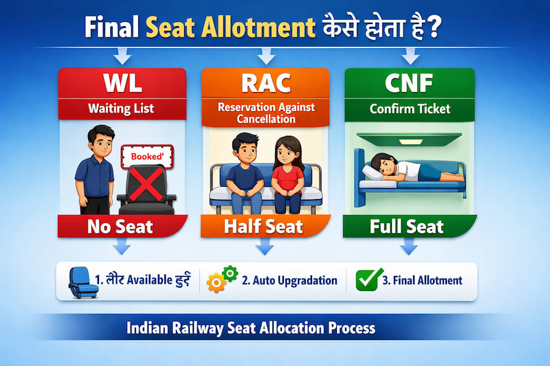 final chart seat allotment IRCTC coach berth