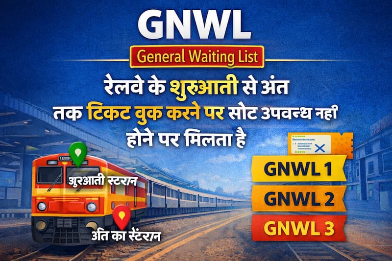 GNWL general waiting list क्या होता है Indian Railways में
