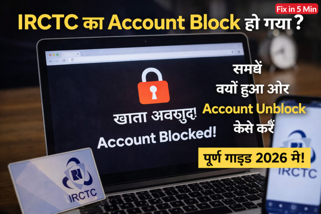 IRCTC account blocked problem solution