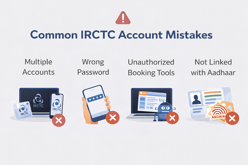 common mistakes IRCTC account block reasons