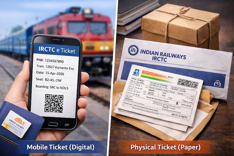 IRCTC eTicket mobile ticket SMS example