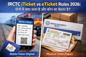 IRCTC iTicket vs eTicket difference mobile ticket vs physical ticket