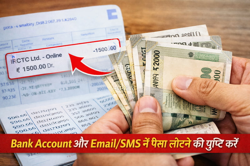 refund credited to bank account IRCTC refund received confirmation