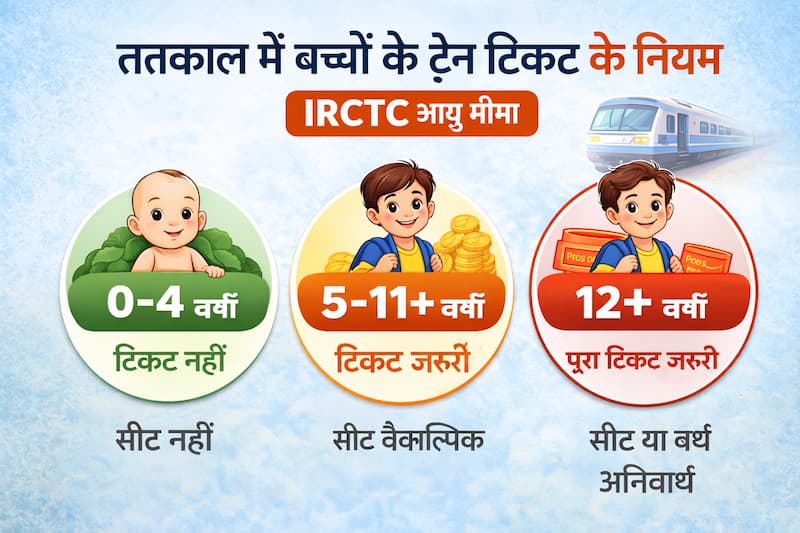 IRCTC tatkal child ticket rules for kids