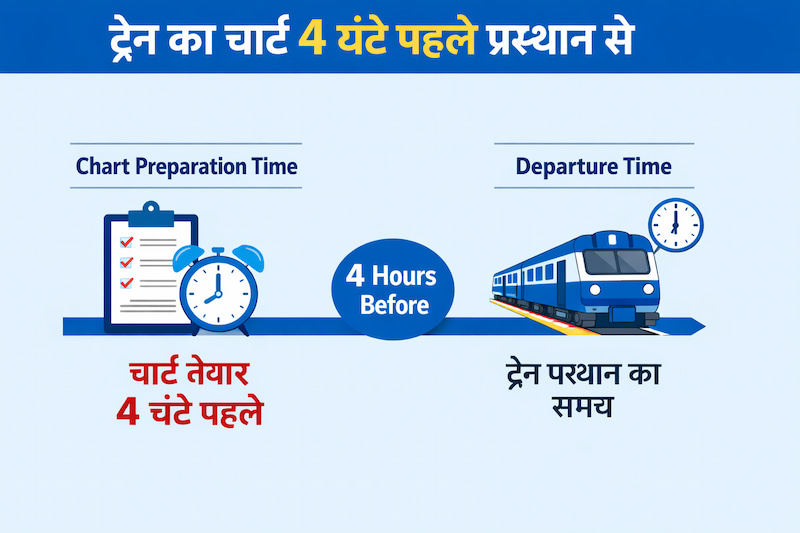train chart preparation time before departure IRCTC