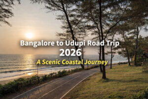 Bangalore to Udupi road trip coastal scenic view with trees and beach