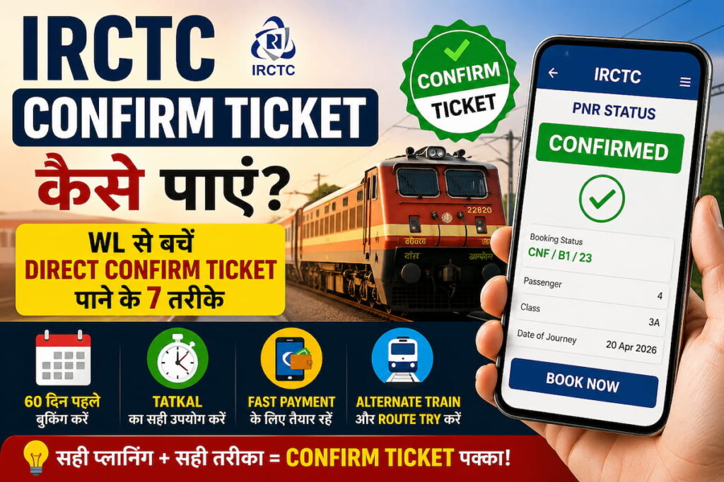 irctc confirm ticket kaise mile wl se confirm ticket tips