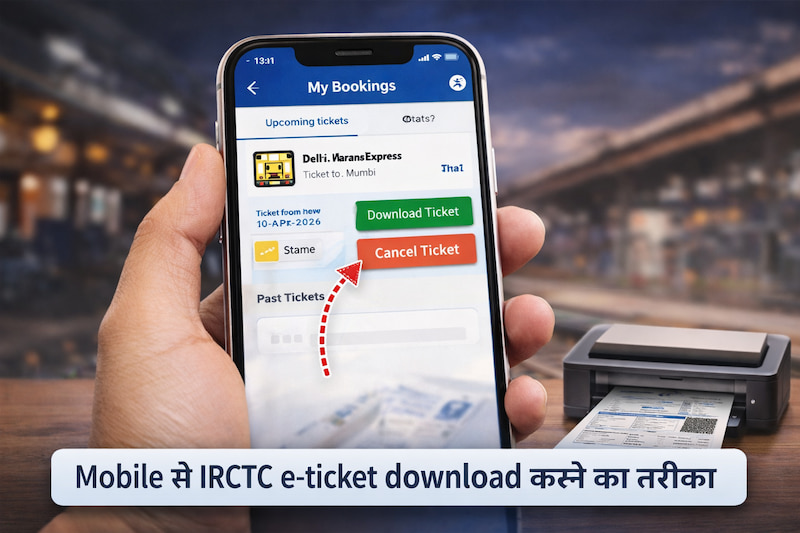 IRCTC mobile app se e ticket download aur print kaise kare steps