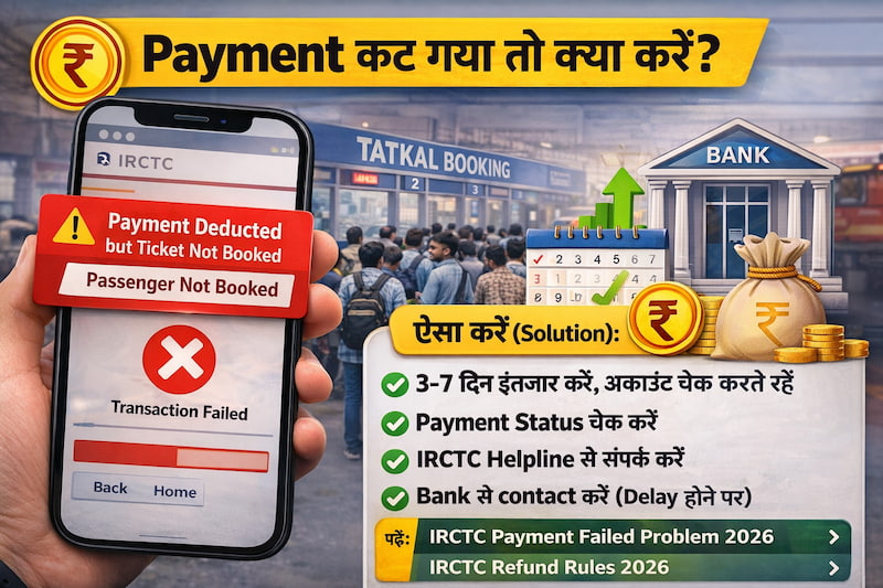 irctc payment deducted but ticket not booked what to do refund solution