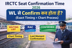 IRCTC seat confirmation time 2026 WL se ticket kab confirm hota hai chart timing Hindi
