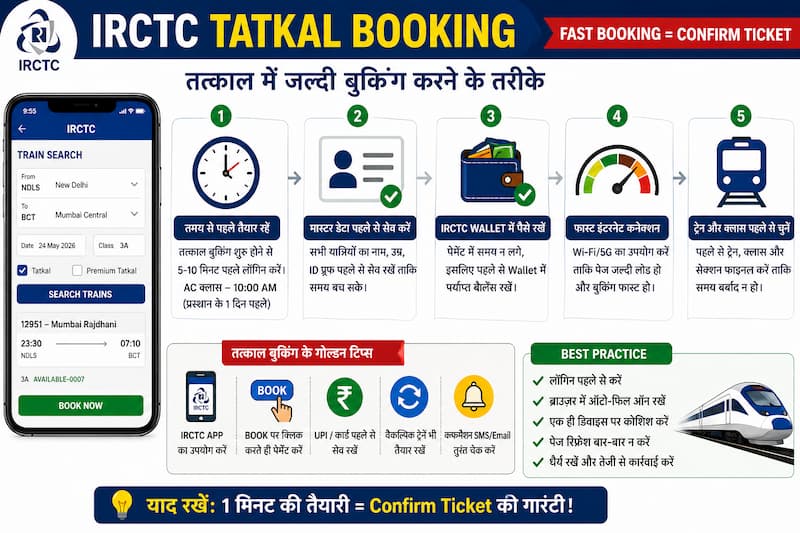 irctc tatkal booking fast payment tips india