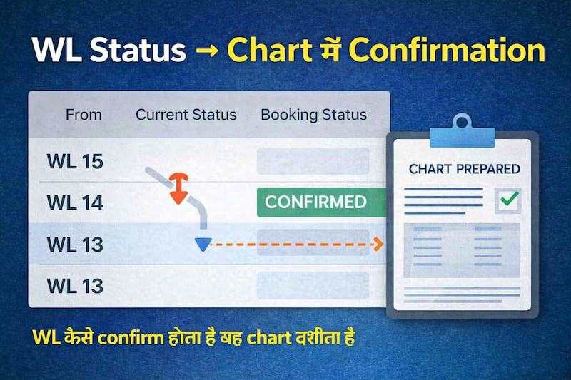 irctc waiting list wl status example chart confirmation