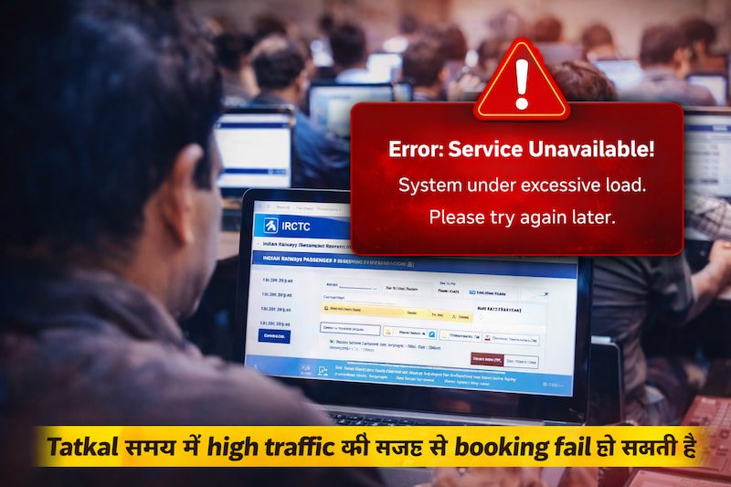 tatkal booking high traffic server overload irctc problem