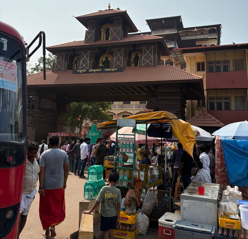 Udupi Krishna Temple entrance crowd view