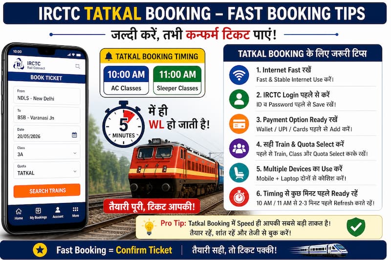 irctc tatkal booking fast tips payment wallet india