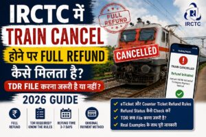 IRCTC में Train Cancel होने पर Full Refund कैसे मिलता है और TDR File कब करना जरूरी है
