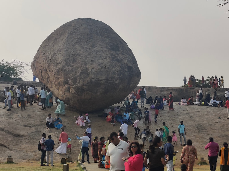 Krishna Butter Ball tourist attraction in Mahabalipuram