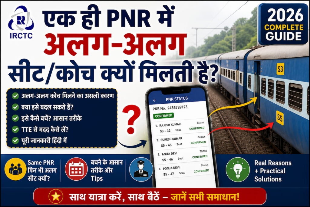 same pnr different coach irctc reason why seats in different coach train