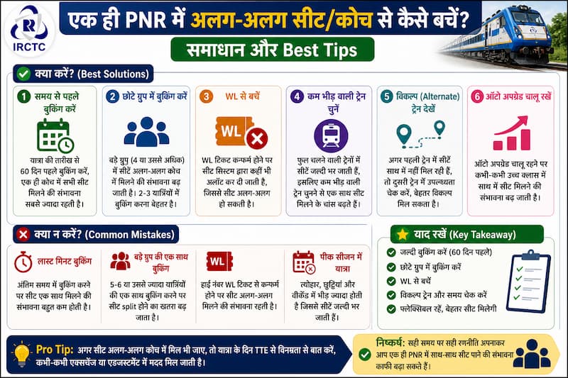 how to avoid different coach same pnr irctc tips seat together train booking