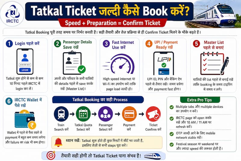 Tatkal Ticket Jaldi Kaise Book Kare Fast Booking Tips