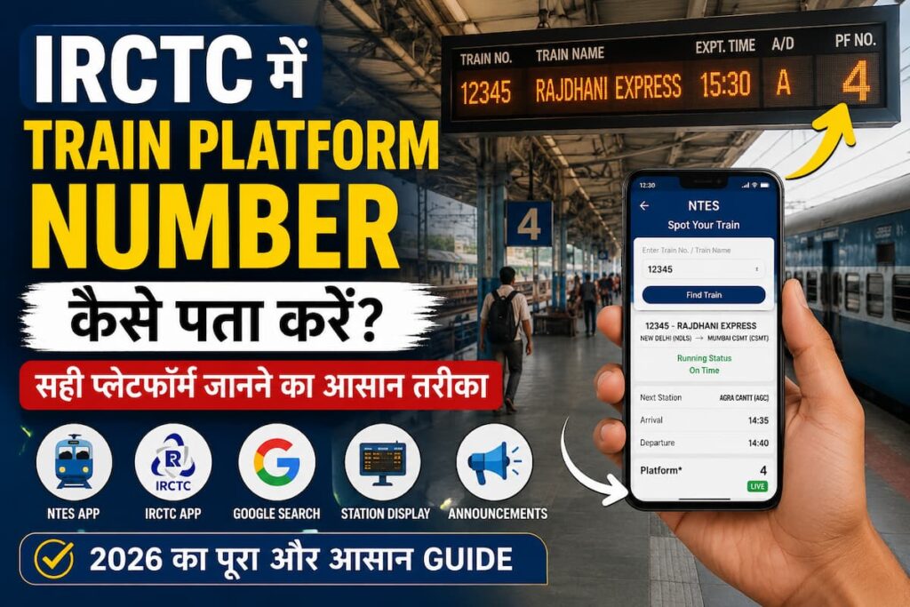 IRCTC train platform number kaise pata kare guide 2026
